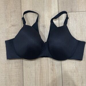 Cacique‎ Bra Womens 46C Lightly Lined Balconette Underwire Black Everyday